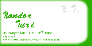 nandor turi business card